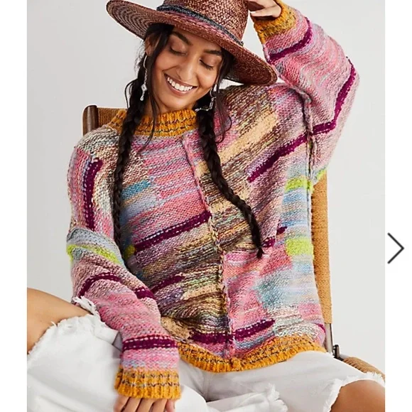 Free People Dreamstate Pullover Rainbow Dream Combo XS NWT - Picture 1 of 4